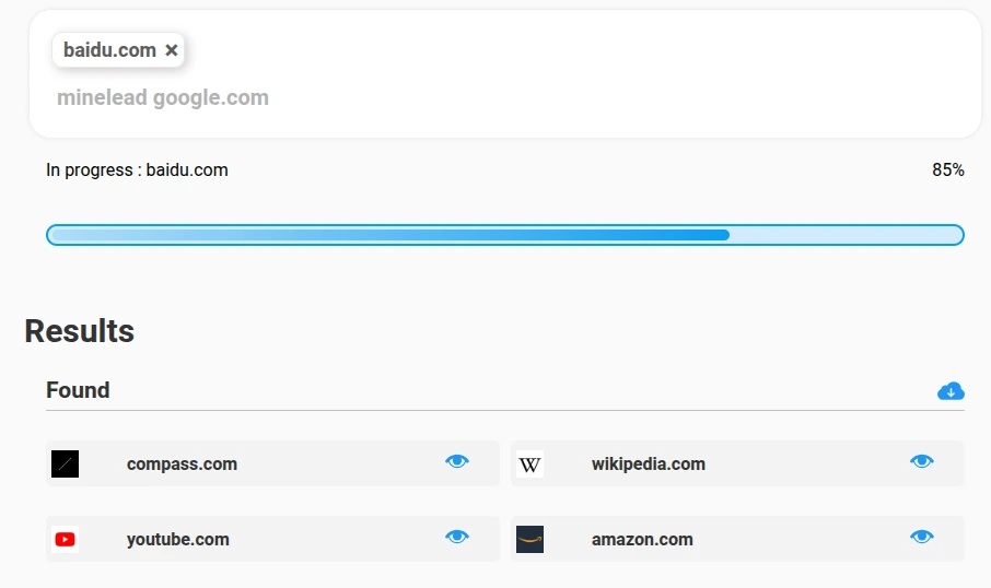 Minelead bulk email finder