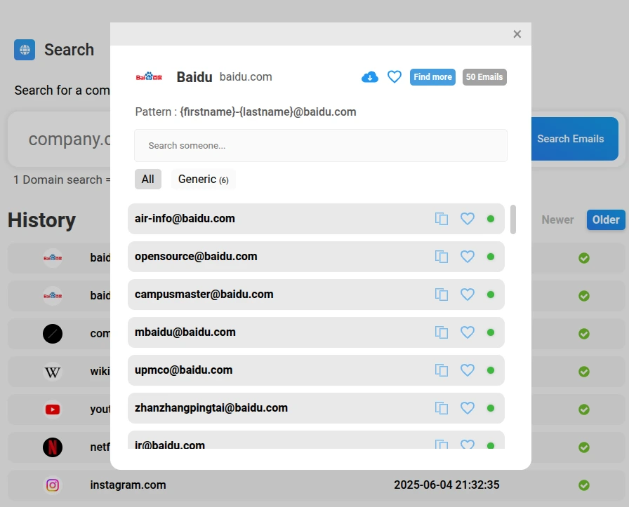 Minelead email finder